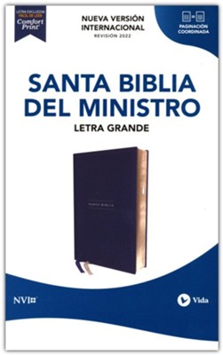 Santa Biblia del Ministro Nueva Versión Internacional  Leathersoft  Azul Marino Con Índice