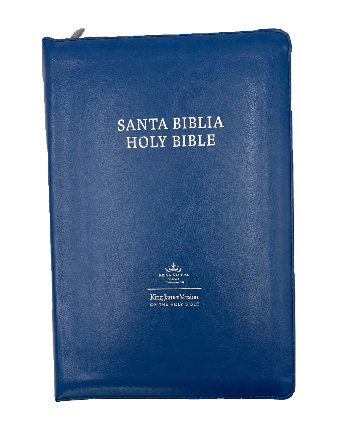 Biblia Bilingüe RVR60/KJV, Manual, Azul, Imitación Piel, Con Zipper e Indice