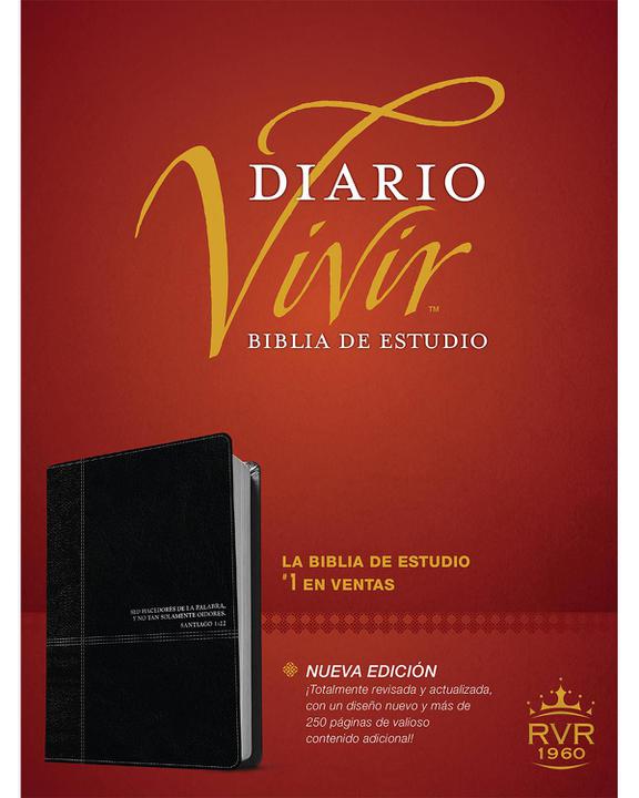 Biblia De Estudio Diario Vivir Rvr60 Negro/Onice Nueva Edicion Con Indice