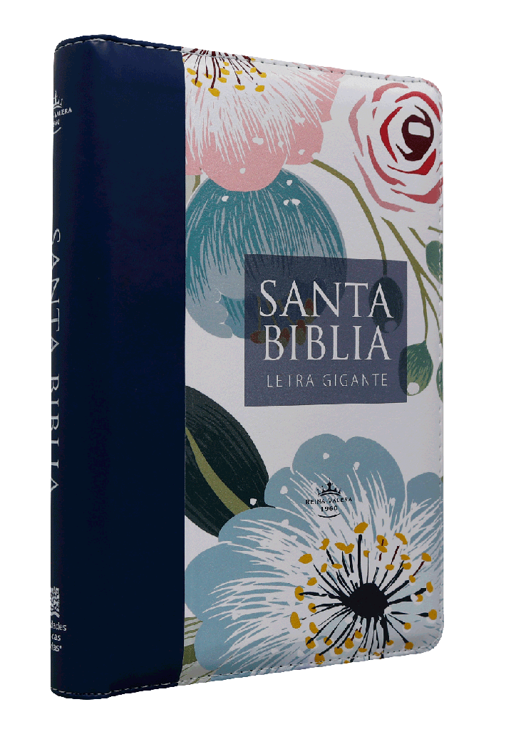 Biblia RVR60 Letra Gigante Tamano Manual Azul/Floreado