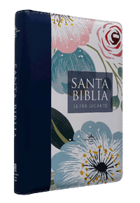 Biblia RVR60 Letra Gigante Tamano Manual Azul/Floreado