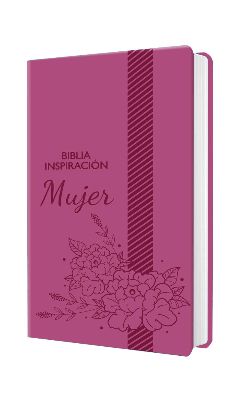 Biblia Inspiracion Para Mujer Letra Grande RVR1960 Manual Rosa 12 Puntos Piel Imitacion