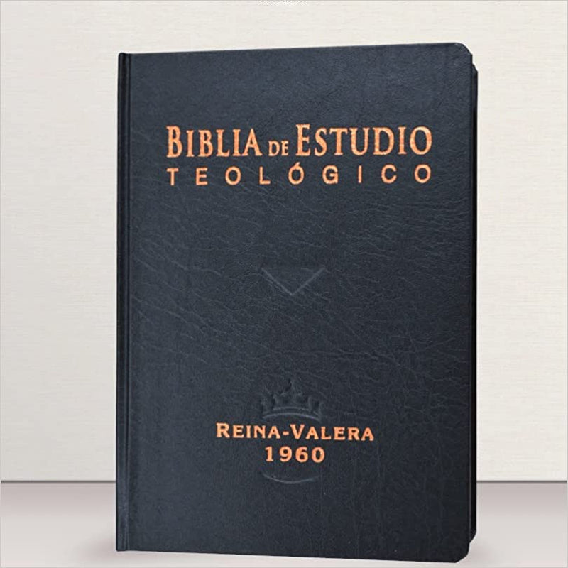 Biblia de Estudio Teologico RVR1960 - Tapa Dura Negra, Canto Bronce con Indice