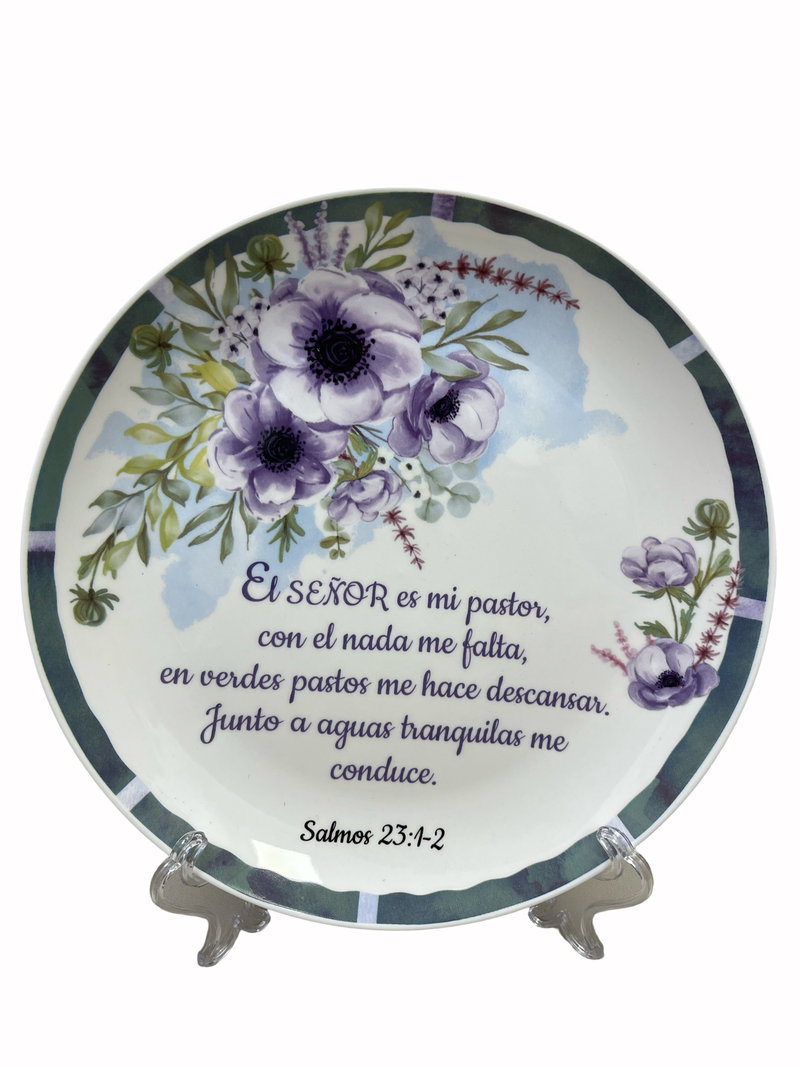 Plato decorativo-El Señor es mi Pastor...Salmo 23: 1-2