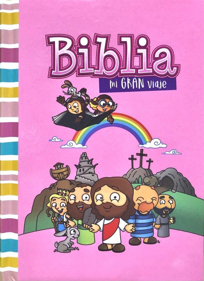Biblia para Niños RVR60 Mi Gran Viaje Rosada Tapa Dura