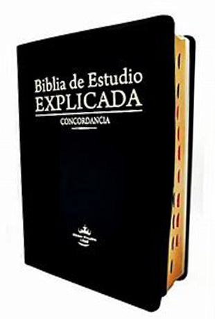 Biblia Rvr60 de Estudio Explicada con Concordancia Negro Con Indice