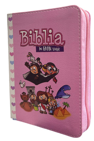 Biblia RVR60 Para Niñas Rosa, Mi Gran Viaje-Tamaño Bolsillo, con Ilustraciones, y Cierre