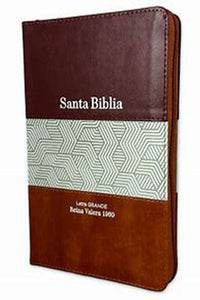 Biblia RVR1960 Tamano Manual Imitación Piel Marron/Beige/Cafe Con Cierre E Índice