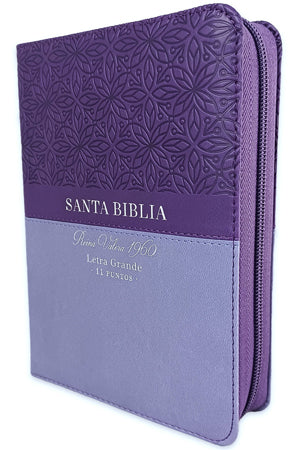 Biblia Compacta Letra Grande 11 Puntos Reina-Valera 1960 Piel Morada Con Índice