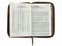 Biblia RVR60 Letra Grande café/café con Cierre y Con Índice