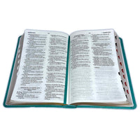 Biblia RVR1960 Letra Grande Imitación Piel Turquesa Con Indice