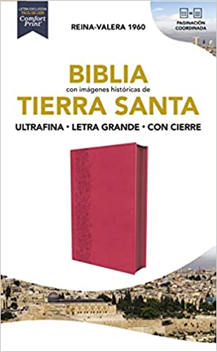 Biblia RVR 1960 Tierra Santa Ultrafina Letra Grande Leather Soft Fucsia Con Cierre