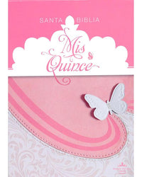 Biblia Rvr60 Mis Quince Rosa Y Blanco Simil Piel Sin Indice