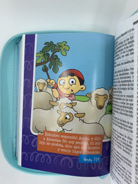 Biblia RVR60 Para Niñas Celeste, Mi Gran Viaje-Tamaño Bolsillo, con Ilustraciones, y Cierre