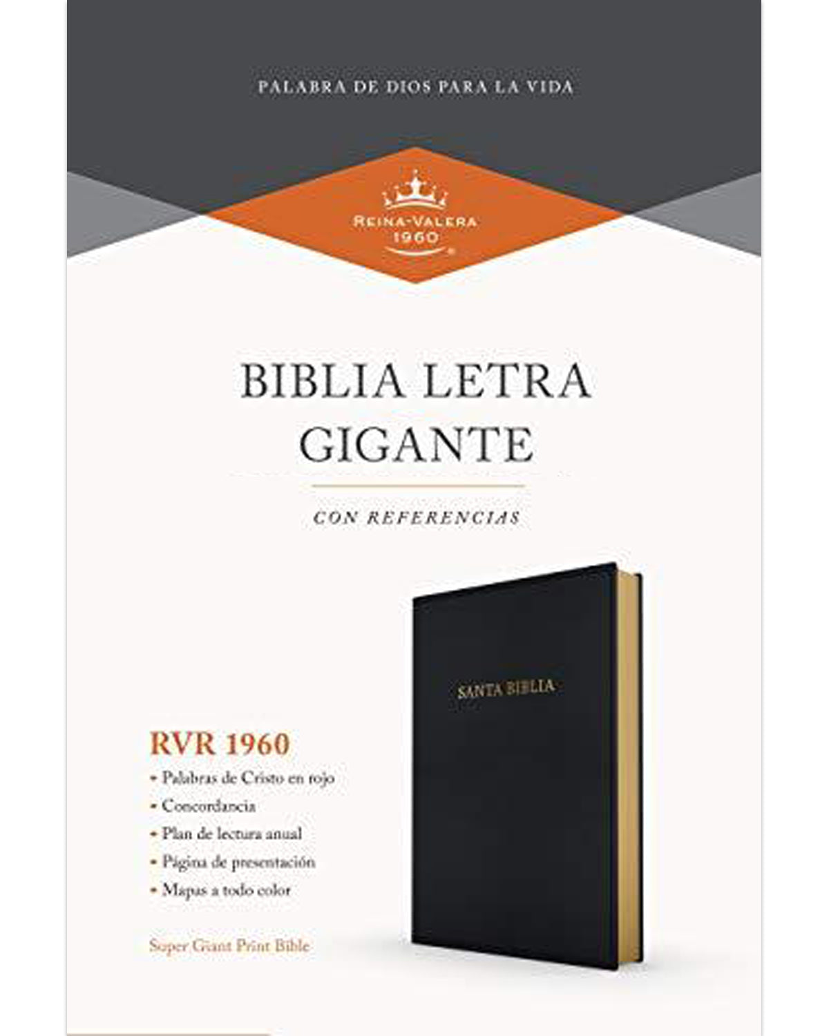 Biblia Rvr60 Letra Gigante Imit Negro Con Indice