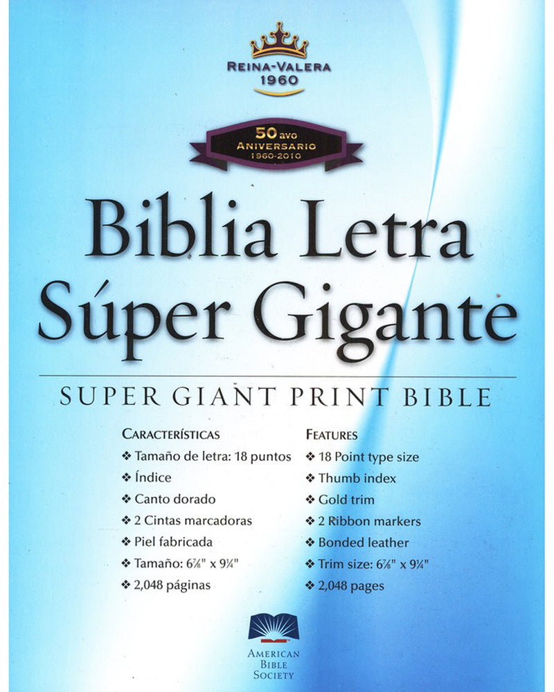 Biblia Rvr60 Manual Letra Super Gigante Piel Fabricada Negro Con Indice