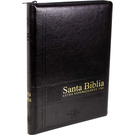 Biblia Letra Supergigante 19 puntos: RVR1960, imit. piel negro con índice y ziper