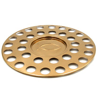 Rincon Cristiano | Comm Tray | Capacity for 33 cups and large amount of wafers | Stackable | Base, Disk with Bread Plate Integrated and Cover | Stainless Steel | Brass Tone