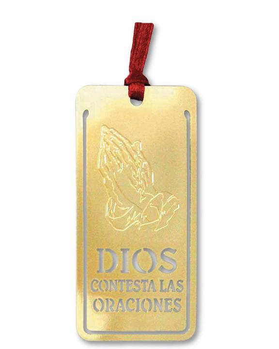 Separador Metalico Dorado "Dios contesta"